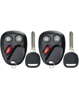 KeylessOption Keyless Entry Remote Car Key Fob and Key Replacement For LHJ011 (Pack of 2)