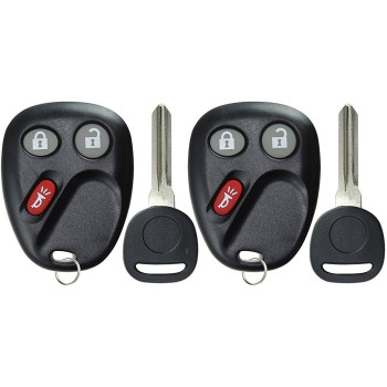 KeylessOption Keyless Entry Remote Car Key Fob and Key Replacement For LHJ011 (Pack of 2)