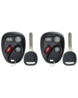 KeylessOption Keyless Entry Remote Car Key Fob and Key Replacement For 15732805 (Pack of 2)