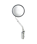 United Pacific 60037 Stainless Steel 8 1/2 Hood Mount Convex Mirror, Chrome