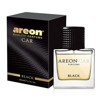 Areon Car Perfume 1.7 Fl Oz. (100ml) Glass Bottle Cologne Air Freshener for Cars, BLACK