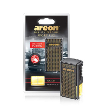 AREON AC01 Car Perfume Luxury and Elegant 0.27 oz Vent Clip Car Air Freshener, Gold Scent