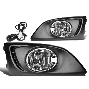 DNA MOTORING FL-ZTL-158-CH Front Bumper Fog Light Driver & Passenger Side Enhance visibility [Compatible with 11-15 Chevy Sonic / 12-15 Aveo]