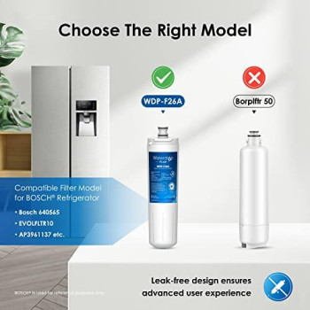 Waterdrop Plus 640565 NSF 401, 53 & 42 Certified Replacement for Bosch 640565, Refrigerator Water Filter, 3 Filters