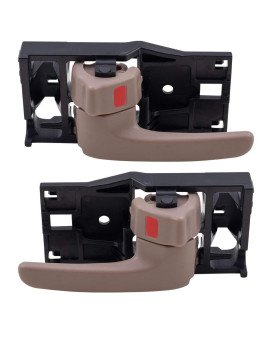 AutoandArt Brock Replacement Pair Set Inside Interior Brown/Oak Door Handles Compatible with Pickup Truck SUV 69206-0C030-E0 69205-0C030-E0