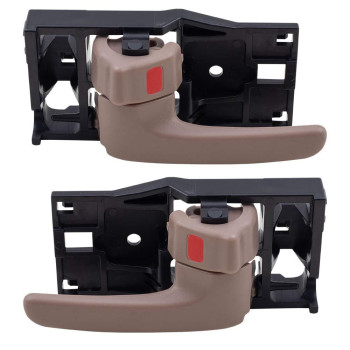 AutoandArt Brock Replacement Pair Set Inside Interior Brown/Oak Door Handles Compatible with Pickup Truck SUV 69206-0C030-E0 69205-0C030-E0