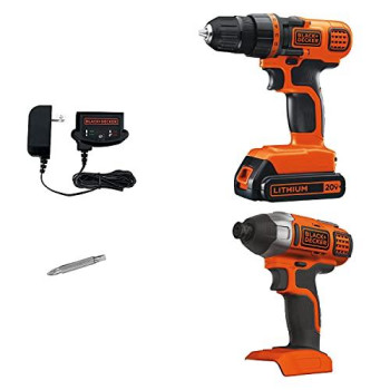 BLACK+DECKER 20V MAX Cordless Drill Combo Kit, 2-Tool (BD2KITCDDI)