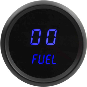JEGS Fuel Level Gauge 2-1/16 Diameter LED Digital Programmable Black Face/Bezel With Blue Numbers Includes Mounting Hardware