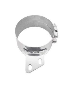 United Pacific 10285 - Exhaust Clamp - 8 Stainless Butt Joint Exhaust Clamp - Angled Bracket