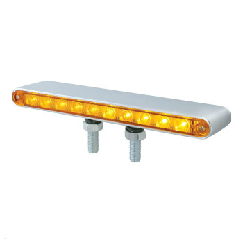 United Pacific 39201 10 LED 9 Double Face Light Bar (Amber & Red LED/Amber & Red Lens)