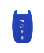 SEGADEN Silicone Cover Protector Case Holder Skin Jacket Compatible with KIA 4 Button Smart Remote Key Fob CV2155 Deep Blue