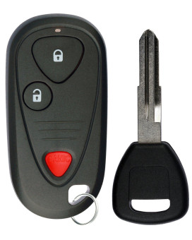 KeylessOption Keyless Entry Car Remote Fob With Uncut Ignition Transponder Key Replacement For E4EG8D-444H-A