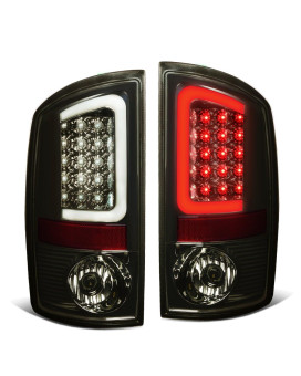 DNA Motoring TL-DRAM05-LED-3D-CH-SM Pair of Smoke Lens LED Tail Lights Compatible With Dodge Ram 1500-3500 03-06, Passenger & Driver Side