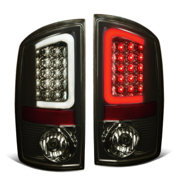 DNA Motoring TL-DRAM05-LED-3D-CH-SM Pair of Smoke Lens LED Tail Lights Compatible With Dodge Ram 1500-3500 03-06, Passenger & Driver Side