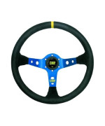 OMP - Corsica Dished Steering Wheel Suede 3 Blue Anod (OD0-1954-075)