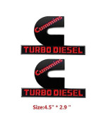 Yoaoo 2X OEM Black Cummins Turbo Diesel Emblem Badges Replacement for 2500 3500 Fender Emblem Matte Red