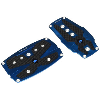 NRG Innovations PDL-250BL Brushed Blue Aluminum Sport Pedal with Black Rubber Inserts AT