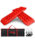 X-BULL New Recovery Traction Tracks Sand Mud Snow Track Tire Ladder 4WD (Red,3gen)