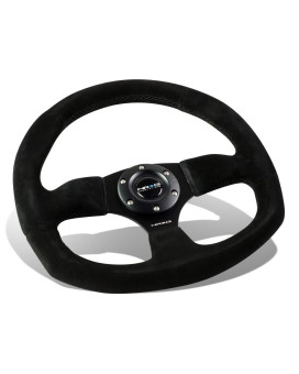 NRG Innovations RST-009S Race Style Suede Leather Steering Wheel with Black stitch