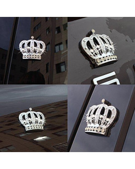 Car Auto Chrome Crown Emblems Badges Stickers Decor (Bling Crown 1 PCS)