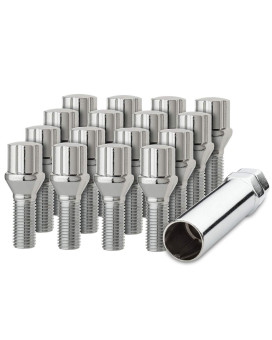 DPAccessories 16 Chrome 12x1.25B Spline Tuner Lug Bolts for Aftermarket Wheels - 27mm Shank BS27K1HC-CH04016