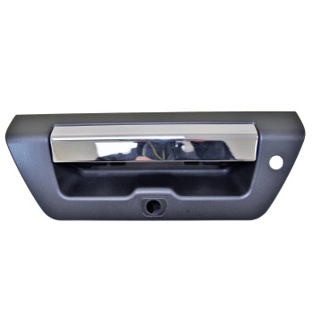 PT Auto Warehouse FO-3515MA-TGC - Tailgate Handle, Textured Black Housing with Chrome Lever - with Camera Hole, Manual Type