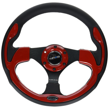 NRG Innovations RST-001RD Reinforced Steering Wheel (320mm Sport Steering Wheelwith Red Trim), RED