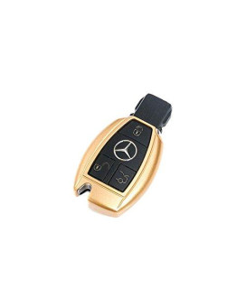 OriginalEuro GOLD Remote Start Key Cover Case Skin Shell Cap Fob Protection ABS Compatible with Mercedes Benz