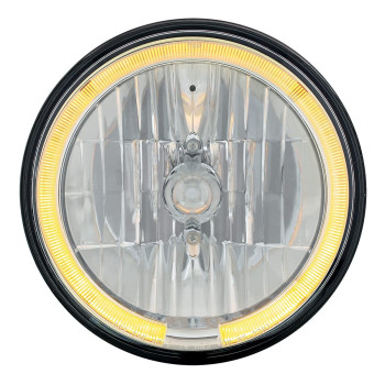 United Pacific 31284 7 Crystal Headlight with Amber LED Halo Ring