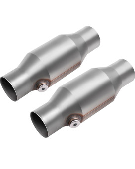 AUTOSAVER88 ATCC0011 [2 Pack] 2.5 Inlet/Outlet Universal Catalytic Converters (EPA Compliant)