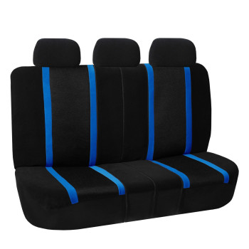 FH Group Automotive Seat Cover Universal Fit Rear Seat Cover Sports Blue Seat Cover for Back Seat Split Bench Car Seat Protector for Dogs and Kids, Car Interior Accessories for SUV, Sedan and Van