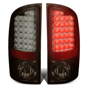 DNA MOTORING TL-DRAM07-LED-CH-SM LED Tail Light Assembly Driver & Passenger Side [Compatible with 02-06 Dodge Ram 1500 2500 3500]