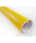 DIYAH 3D Yellow Carbon Fiber Film Twill Weave Vinyl Sheet Roll Wrap DIY Decals (12 X 60 / 1FT X 5FT)