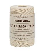 Tenn Well Cooking Twine, 3Ply 656Feet 1mm Food Safe Cotton Kitchen String Butchers Twine for Roasting, Trussing Turkey, Tying Meat, Making Sausage, Baking and More