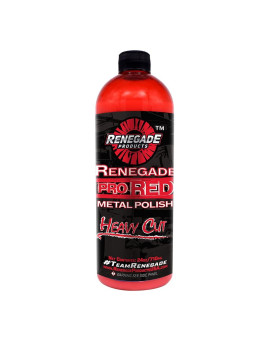 Renegade Products USA Pro Red Liquid Metal Polish - Heavy Cut Aluminum Metal Polish High Luster on Rims, Wheels, Tanks, Bumpers, Chrome, Stainless Steel, Metal, Car Scratch Remover 24 Oz Bottle