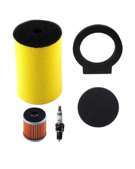 Podoy 1YW-14451-00-00 Air Oil Filter for compatible with Yamaha Timberwolf 250 Big Bear 350 Moto-4 250 350 Kodiak 400 Big Bear 350 Big Bear 4x4 1987-1999 with Spark Plug