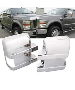 2Pcs Chrome ABS Side Door Full Mirror Covers For 08 09 10 11 12 13 14 15 16 Ford F250 F350 F450 Super Duty