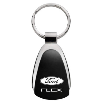 Au-TOMOTIVE GOLD Tear Drop Key Chain for Ford Flex (Black)