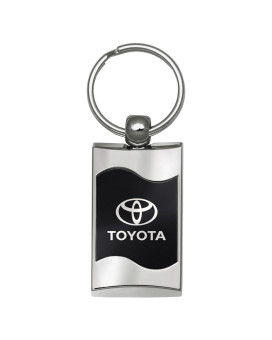 Au-TOMOTIVE GOLD Rectangular Wave Key Fob for Toyota (Black)