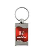 Au-TOMOTIVE GOLD Brushed Metal Key Ring for Honda Del Sol (Red)