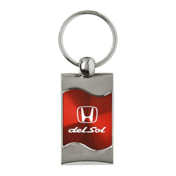 Au-TOMOTIVE GOLD Brushed Metal Key Ring for Honda Del Sol (Red)