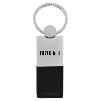 Au-TOMOTIVE GOLD Duo Leather Key Chain for Ford Mach 1 (Black)