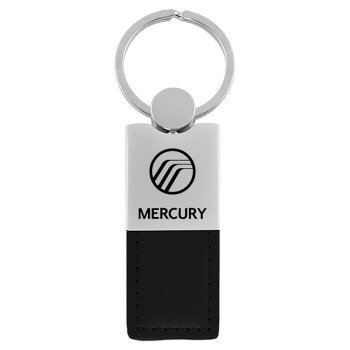 Au-TOMOTIVE GOLD Duo Rectangular Leather Key Chain for Mercury (Black)