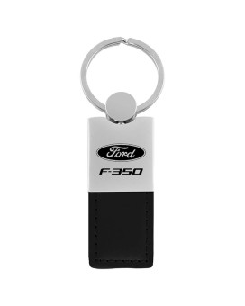 Au-TOMOTIVE GOLD Duo Leather Key Chain for Ford F-350 (Chrome)