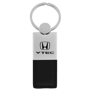 Au-TOMOTIVE GOLD Duo Rectangular Leather Key Chain for Honda VTEC (Black)