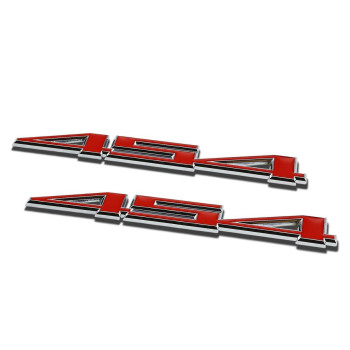 2 x Metal Emblem Decal Logo Trim Badge 454 (Red & Silver)