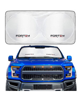 FORTEM USA Car Sun Shade for Windshield, Sun Visor Front Windshield Sunshade, Windshield Cover, Automotive Interior Sun Protection, Foldable, Storage Bag