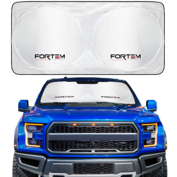 FORTEM USA Car Sun Shade for Windshield, Sun Visor Front Windshield Sunshade, Windshield Cover, Automotive Interior Sun Protection, Foldable, Storage Bag