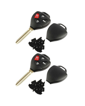 Key Fob Keyless Entry Remote Shell case & Pad fits Toyota 2008-2013 Avalon 2007-2011 camry 2008-2013 corolla 2009-2014 Venza (HYQ12BBY, gQ4-29T), Set of 2