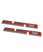 2 x Metal Emblem Decal Logo Trim Badge 350 (Red & Silver)